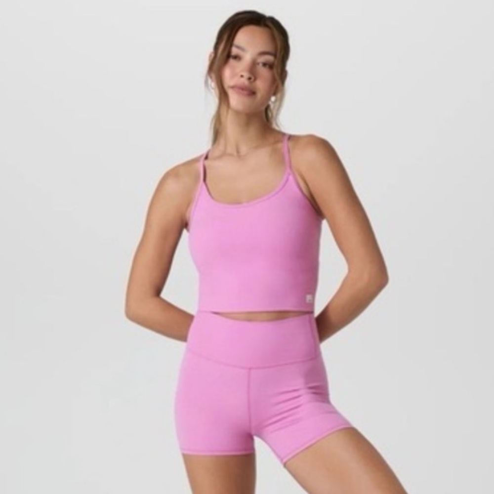NWT Vuori all the feels allthefeels azalea pink Cropped Racerback Cami - S